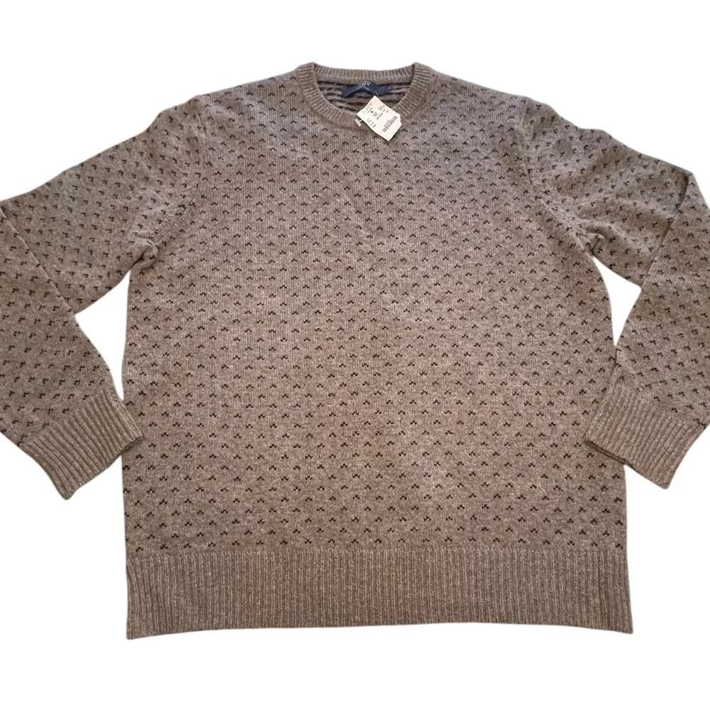 FLAWS  J. Crew Lambswool All Over Print Crewneck Sweater Mens Size XL Preppy New